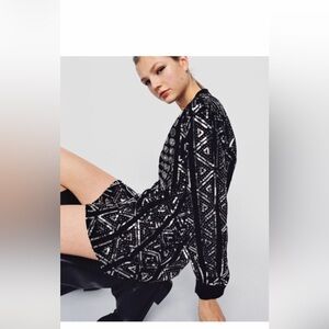 Zara mini dress size large! Really gorgeous with sequins appliquéd on.